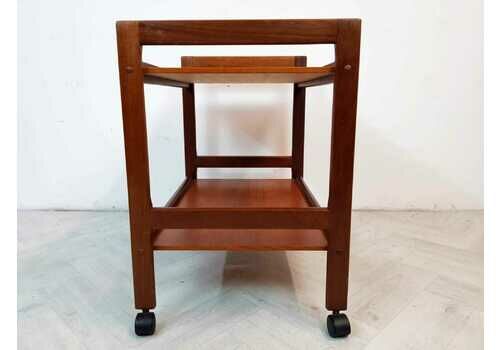 Vintage Mid Century Solid Teak Danish Design Drinks Entertainment Trolley