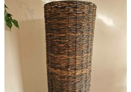 Vintage Mid Century Wicker Rattan Standing Retro 1970's Floor Lamp Light