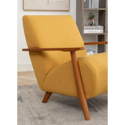 Mid Century Modern Scandinavian Design Mustard Yellow Lounge Accent Armchair