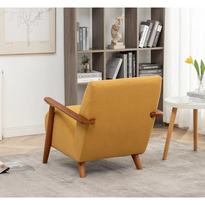 Mid Century Modern Scandinavian Design Mustard Yellow Lounge Accent Armchair