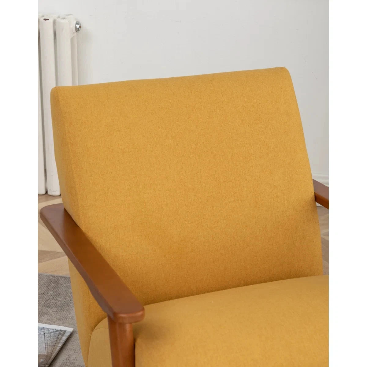 Mid Century Modern Scandinavian Design Mustard Yellow Lounge Accent Armchair