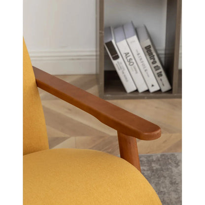 Mid Century Modern Scandinavian Design Mustard Yellow Lounge Accent Armchair