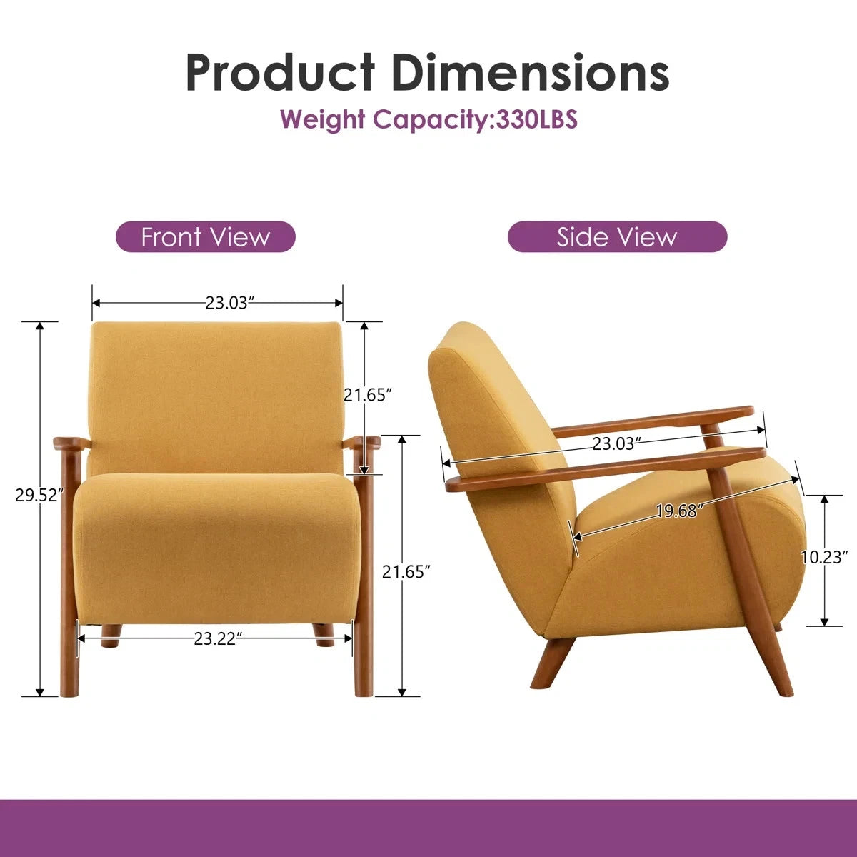 Mid Century Modern Scandinavian Design Mustard Yellow Lounge Accent Armchair